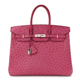 Ostrich Birkin 35 Fuchsia