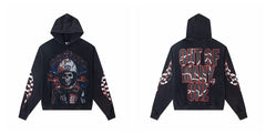 Vintage "Godspeed" Racing Skull Oversized Hoodie
