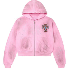 Vale Forever Venus Clustered Zip Up Hoodie Pink