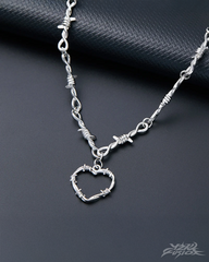 Barbed Wire Heart Necklace