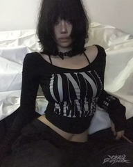 Grunge Y2K Off Shoulder Top