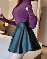Leather Skater Skirt