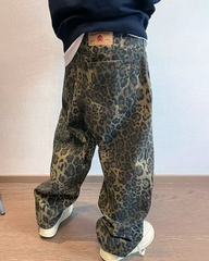 Leopard Print Jeans Mens