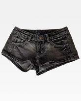 Low Rise Black Jean Shorts