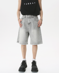 Men's Gray Denim Shorts
