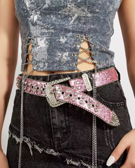 Pink Rhinestone Belt