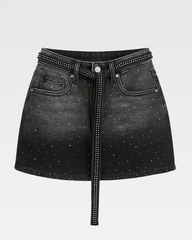 Rhinestone Denim Skirt