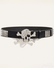Rhinestone Skull Belt