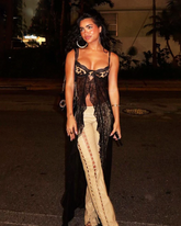 Black Sheer Lace Dress
