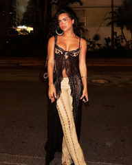 Black Sheer Lace Dress
