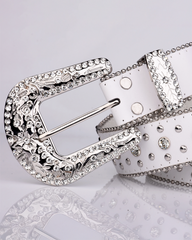 White Western Belt