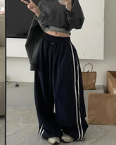 Wide Leg Striped Joggers