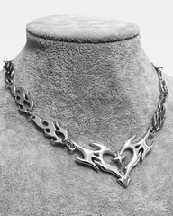 Y2K Flame Heart Necklace