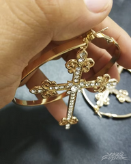 Y2K Large Cross Hoop Earrings