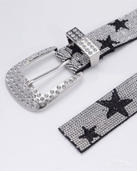 Y2K Rhinestone Star Belt
