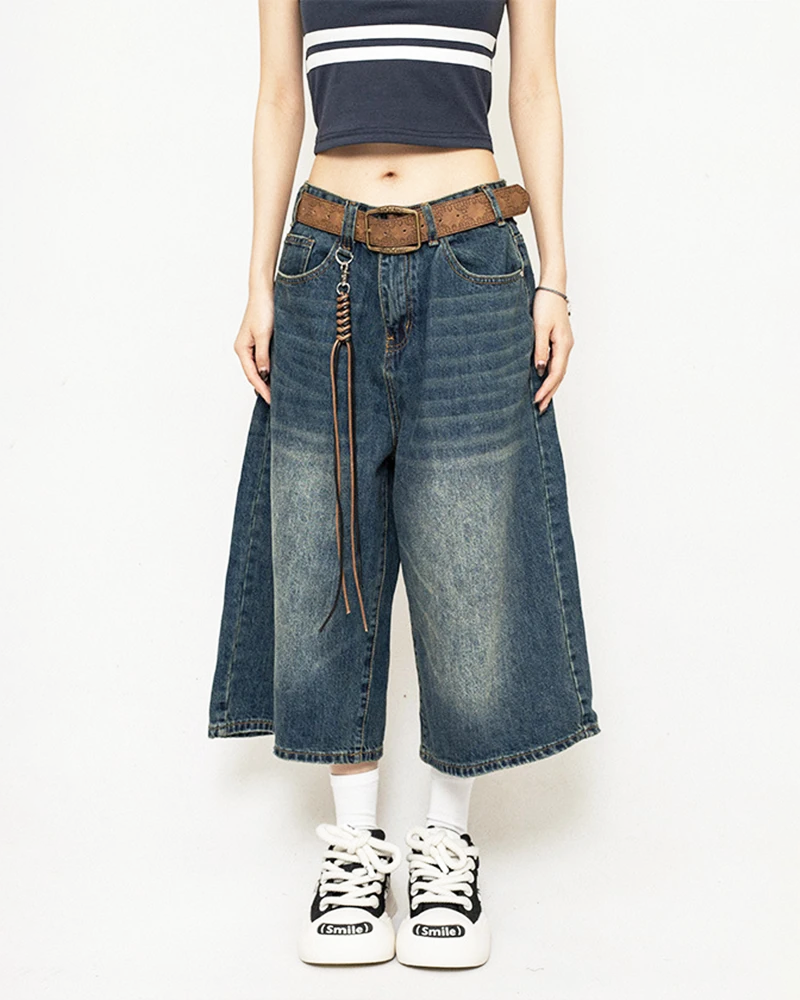 Baggy Jean Shorts Womens