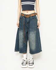 Baggy Jean Shorts Womens