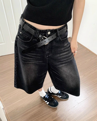 Baggy Jean Shorts Womens