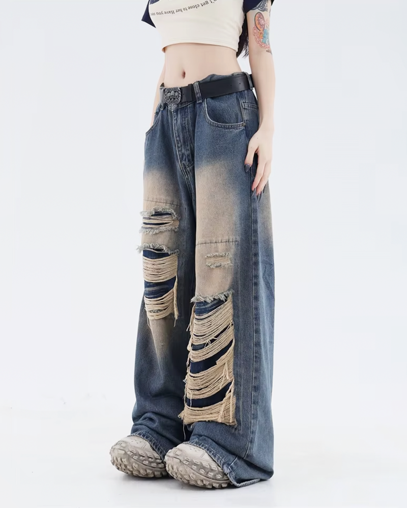 Baggy Ripped Jeans Womens