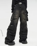 Black Baggy Cargo Jeans