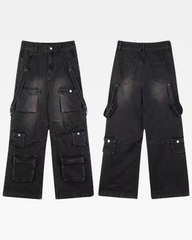 Black Baggy Cargo Jeans