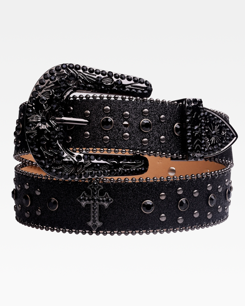 Black Rhinestone Belt