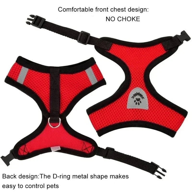 Breathable Reflective Cat Harness with Adjustable Lead Leash