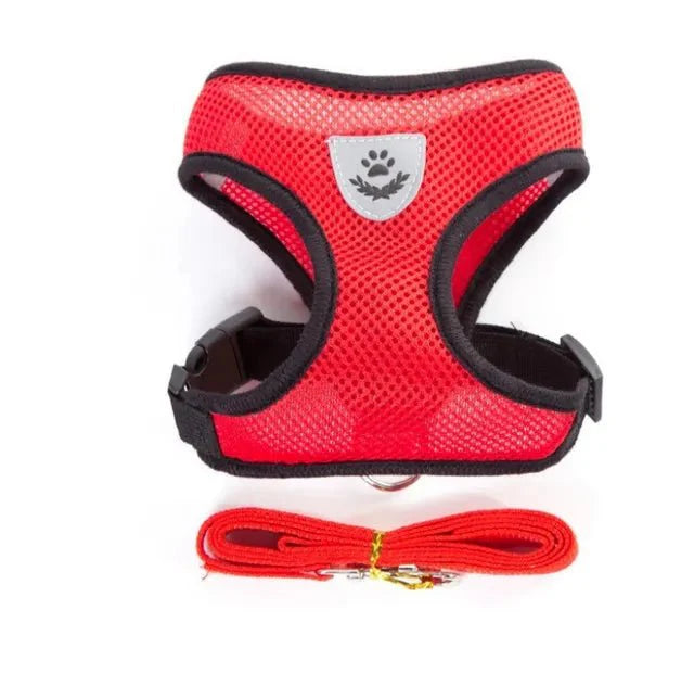 Breathable Reflective Cat Harness with Adjustable Lead Leash