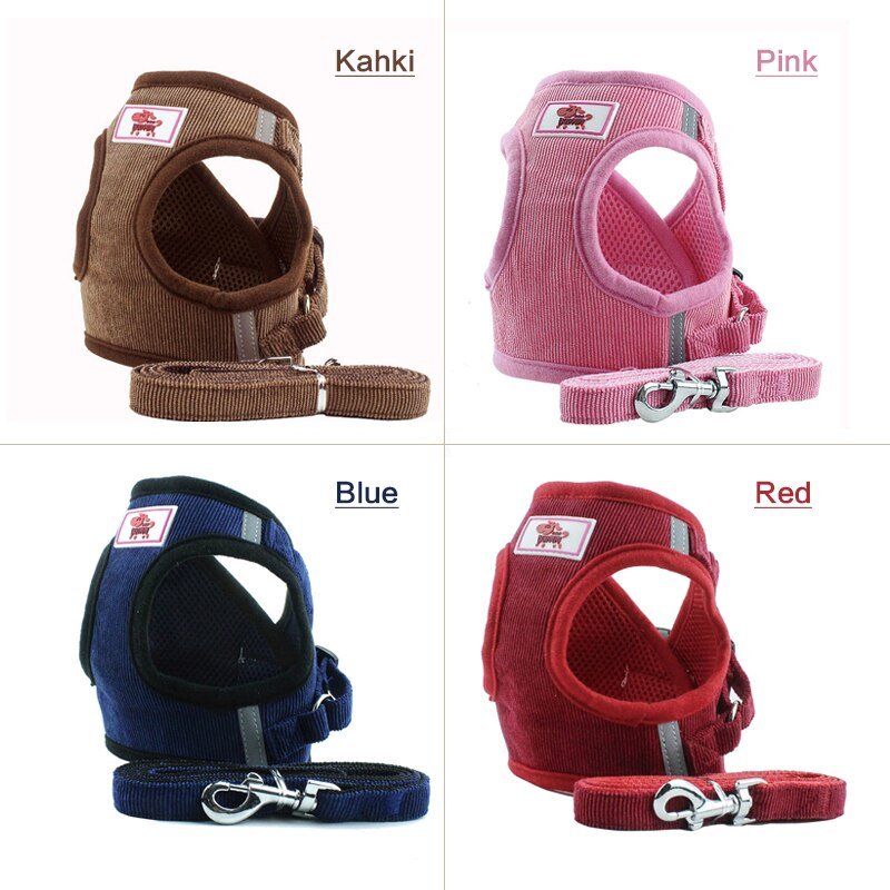 Breathable Reflective Harness Leash Set with Adjustable Vest