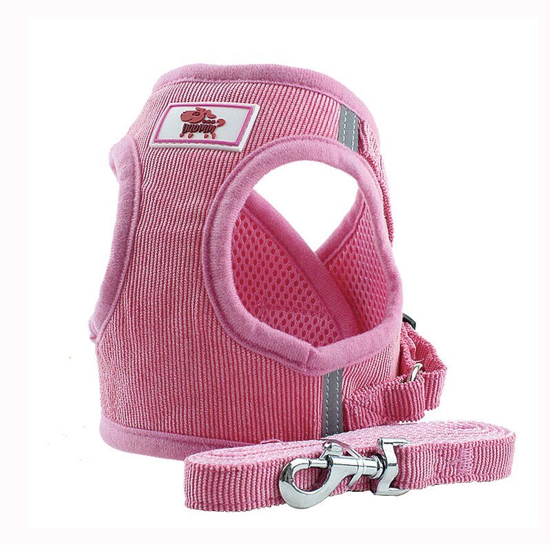 Breathable Reflective Harness Leash Set with Adjustable Vest