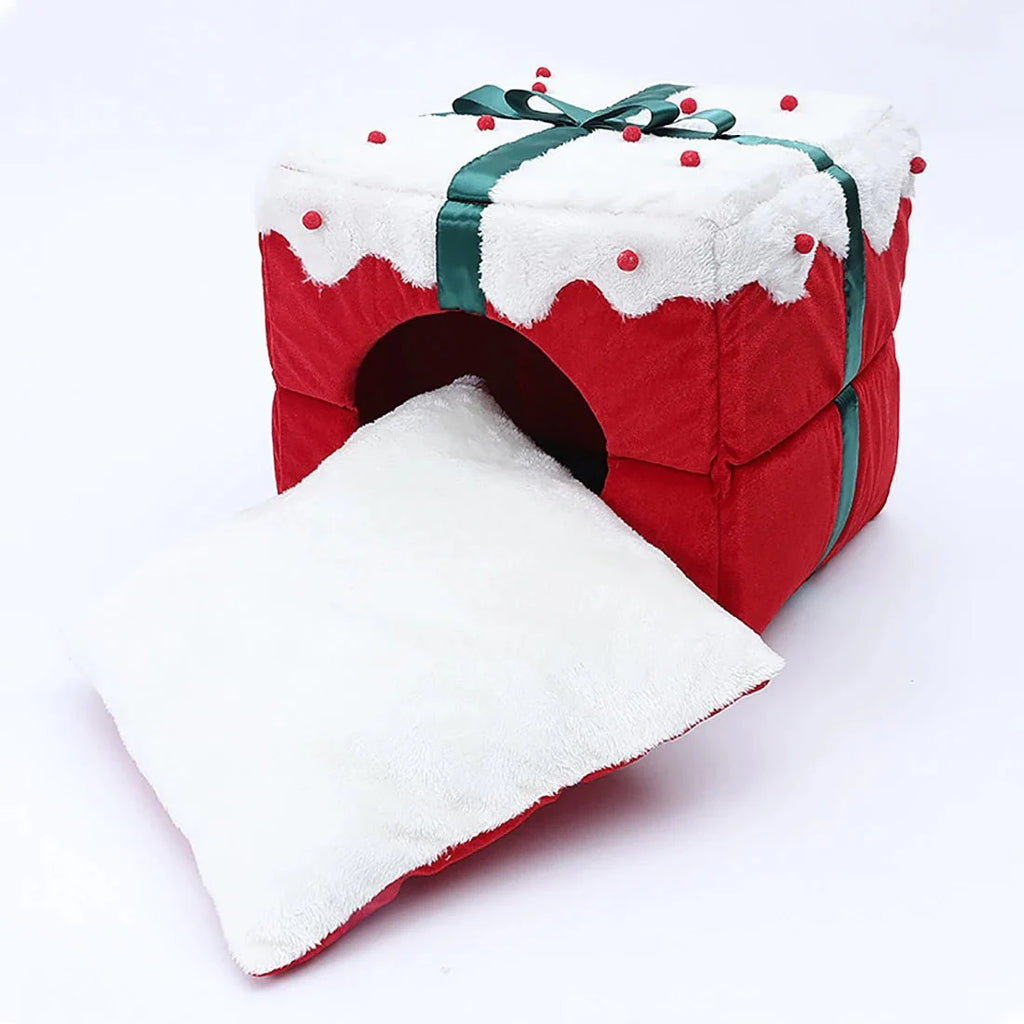 Christmas Box Bell Cat Bed and Home