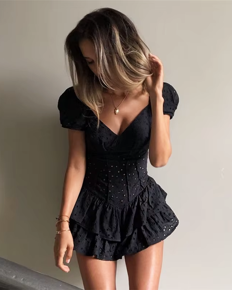 Corset Ruffled Mini Dress