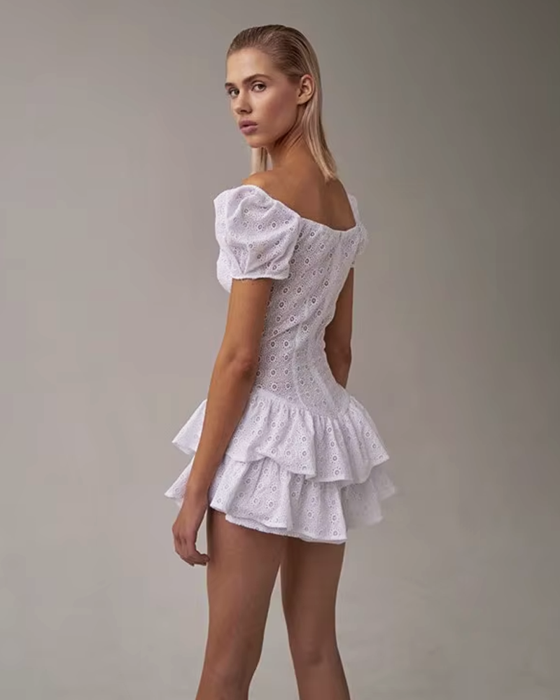 Corset Ruffled Mini Dress