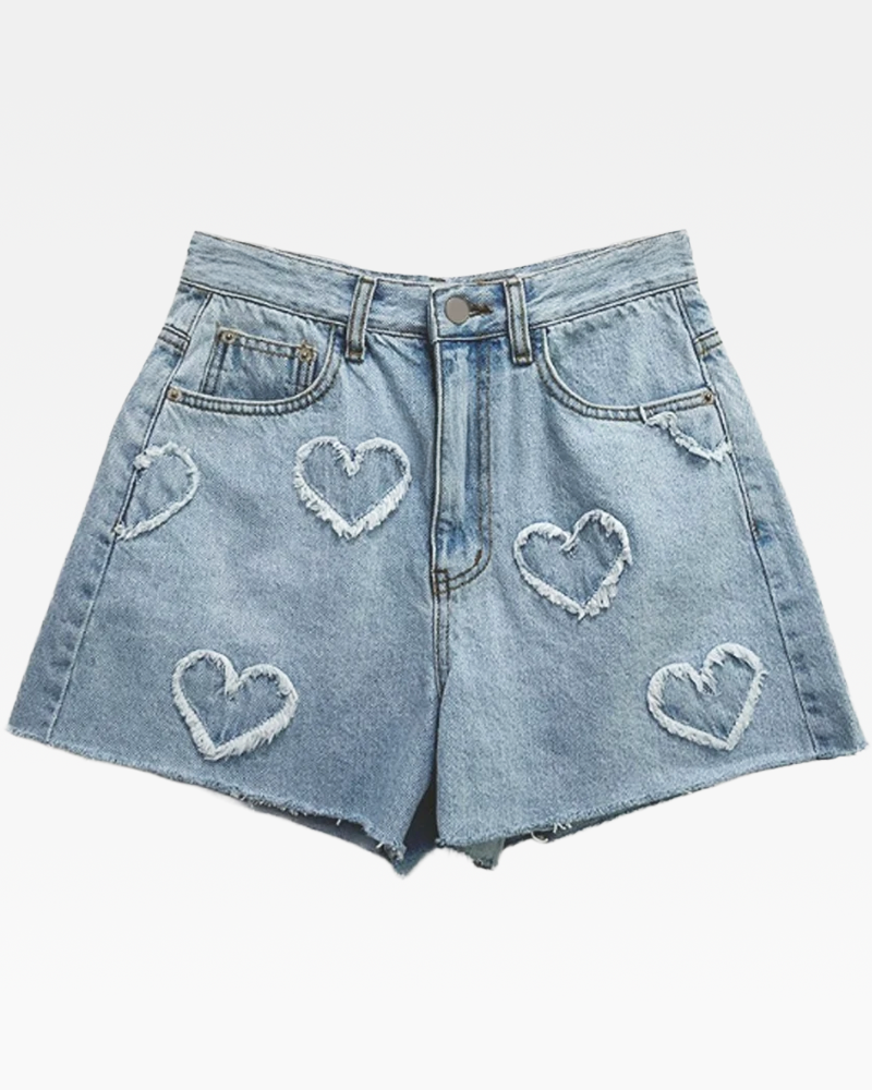 Denim Heart Shorts