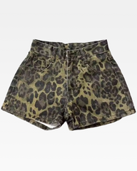 Denim Leopard Shorts