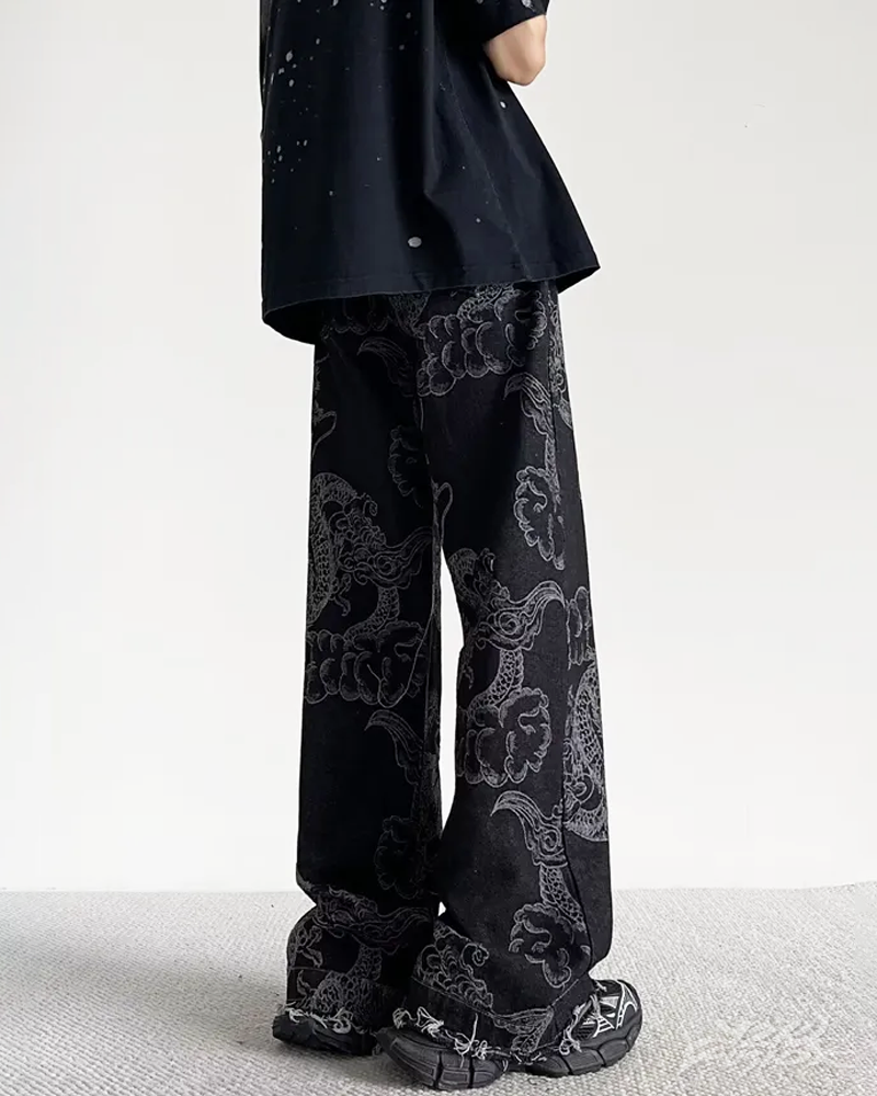 Dragon Print Jeans