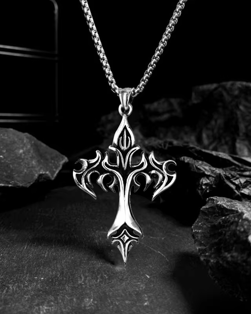 Flame Cross Necklace
