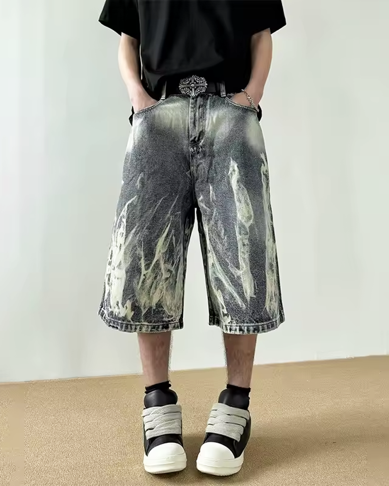 Flame Denim Shorts