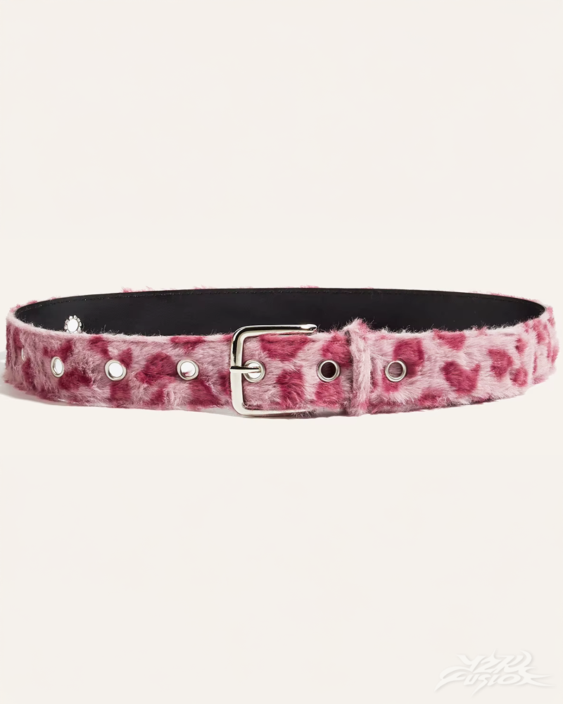 Fur Leopard Belt