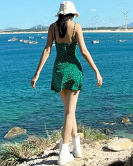 Green Polka Dot Slip Dress