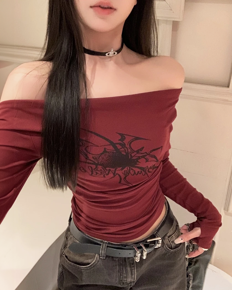 Grunge Off The Shoulder Top