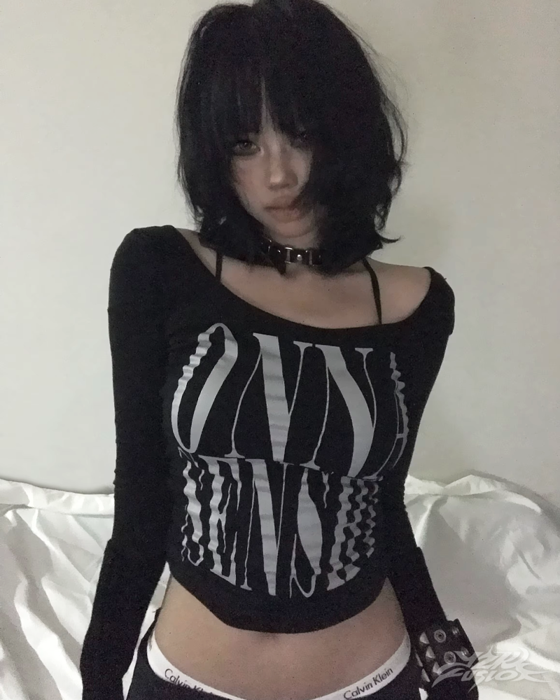 Grunge Y2K Off Shoulder Top