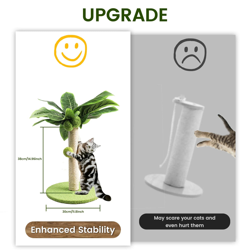 Kitten Coconut Tree Scratching Post w/ Coconut Sisal Balls