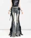 Lace Up Flare Jeans