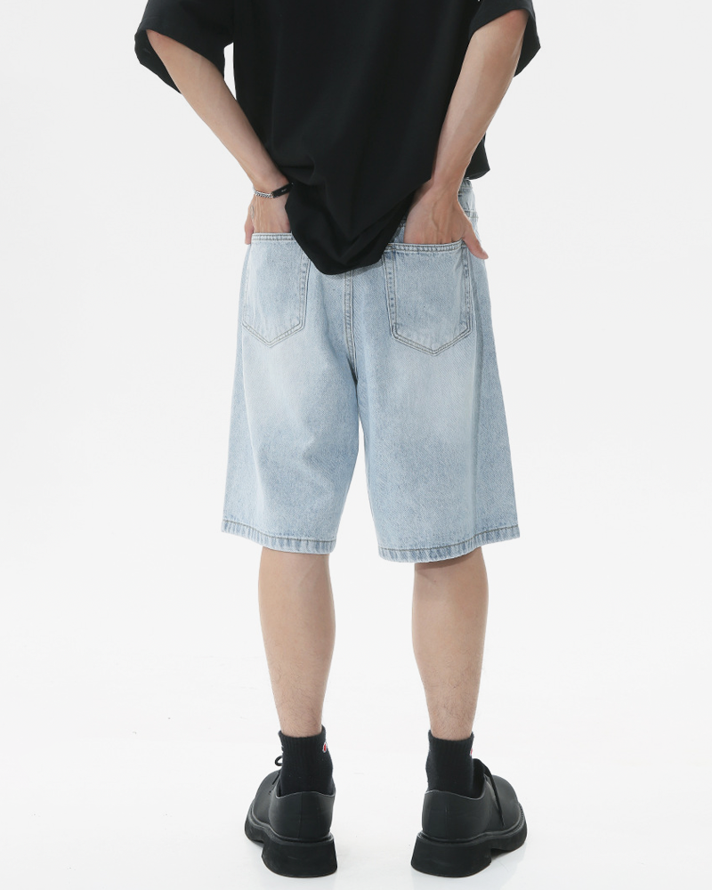 Light Blue Denim Shorts Mens