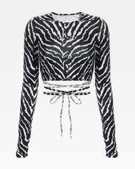 Long Sleeve Zebra Top