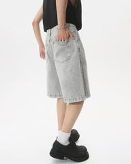Men's Gray Denim Shorts