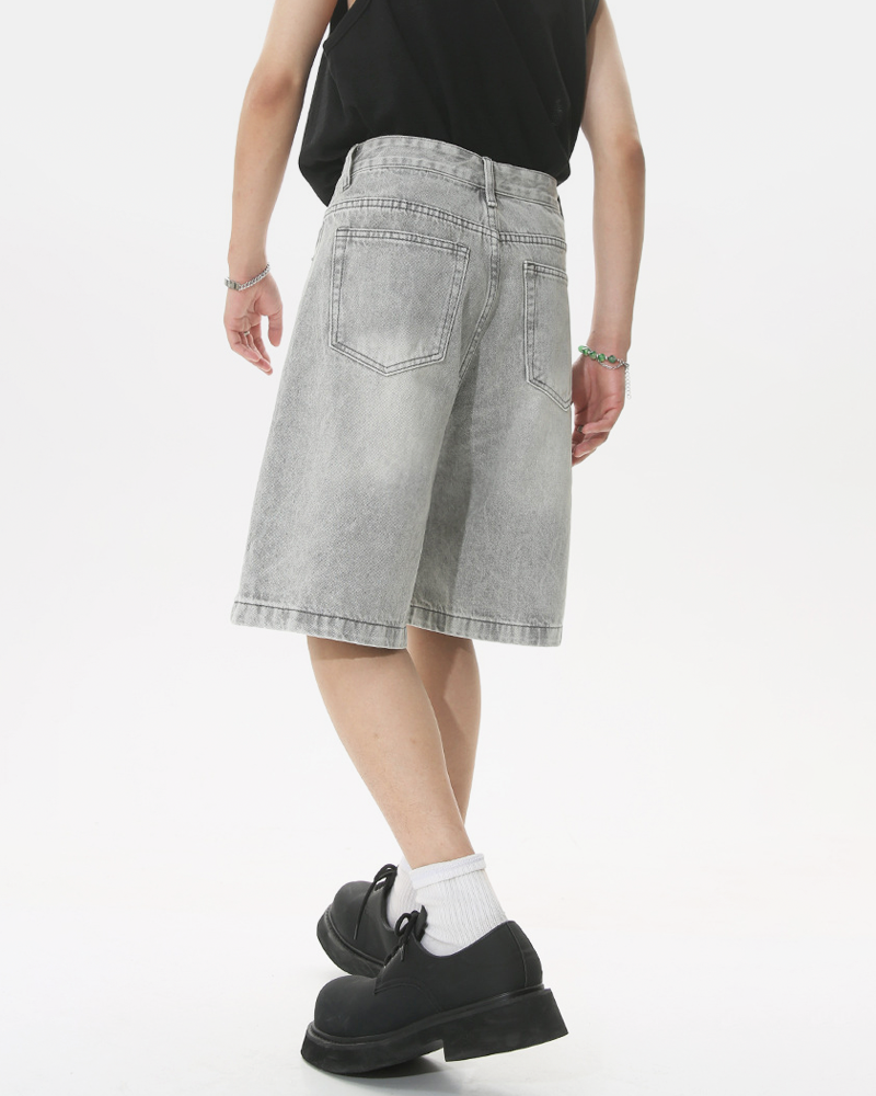 Men's Gray Denim Shorts