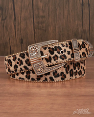 Mens Leopard Print Belt