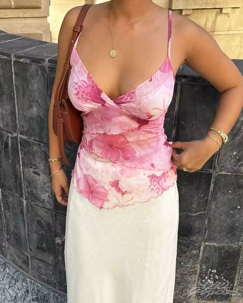 Pink Floral Cami Top